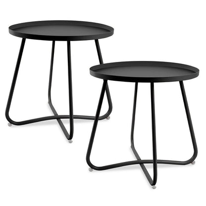 Outdoor Indoor End Table MetalW aterproof Round Side Table