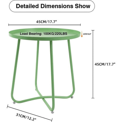 Outdoor Indoor End Table MetalW aterproof Round Side Table