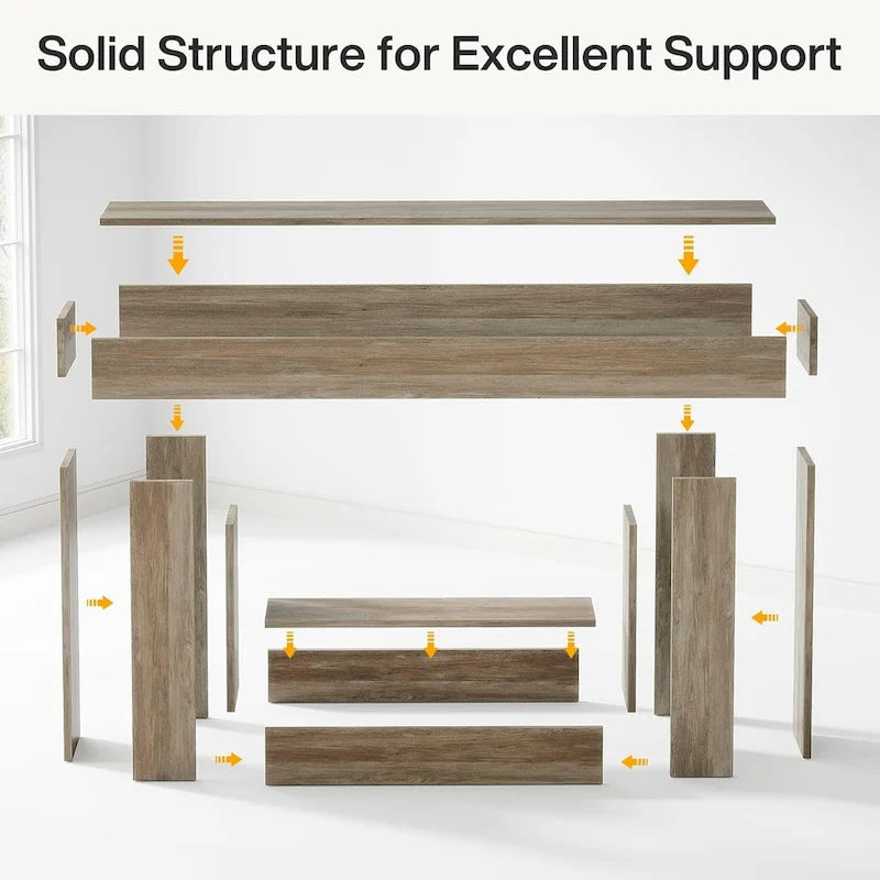Farmhouse 2-Tier Entryway Table for Living Room, Hallway, Foyer