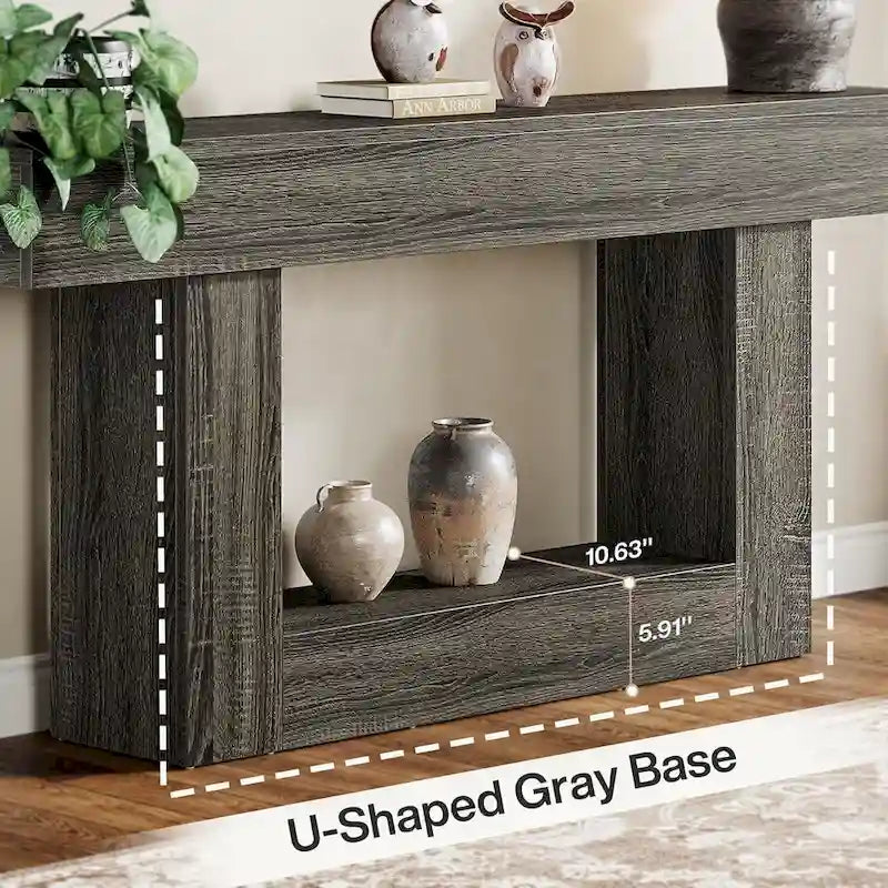Farmhouse 2-Tier Entryway Table for Living Room, Hallway, Foyer