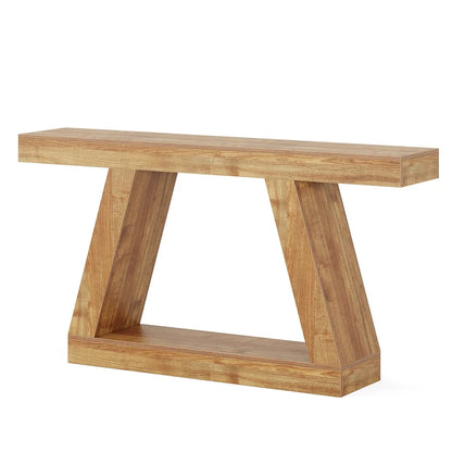 55 Inches Farmhouse Wood Console Sofa Table with Storage - 11.81 D x 55.12 W x 31.5 H