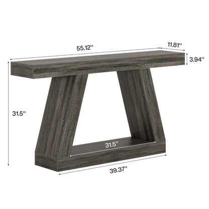55 Inches Farmhouse Wood Console Sofa Table with Storage - 11.81 D x 55.12 W x 31.5 H