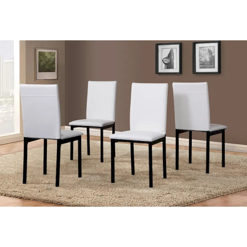 Modern 5-Piece Dining Set with Rectangular Table & 4 High Back Chairs