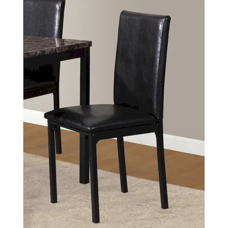 Modern 5-Piece Dining Set with Rectangular Table & 4 High Back Chairs
