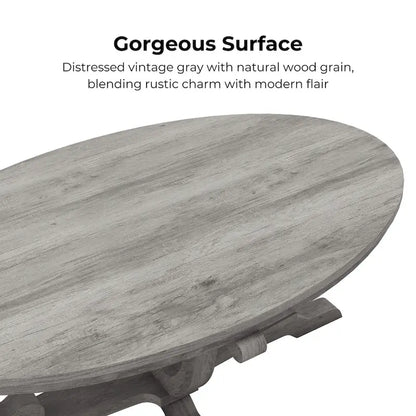 DH BASIC Farmhouse Vintage Grey 48-inch Coffee Table by Denhour