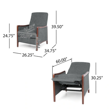 Anaura Channel Stitch Pushback Recliner by Christopher Knight Home
