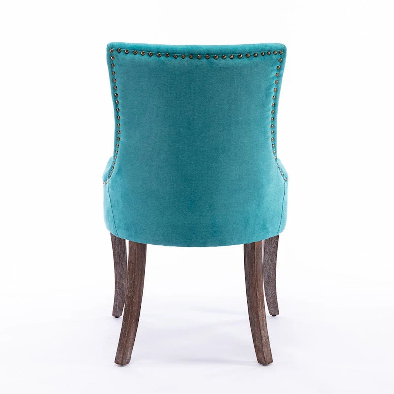 Ultra Side Dining Chair with Thickened Fabric and Bronze Nail Head, Set of 2