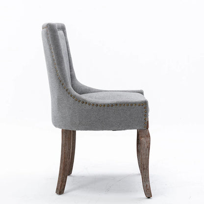 Ultra Side Dining Chair with Thickened Fabric and Bronze Nail Head, Set of 2