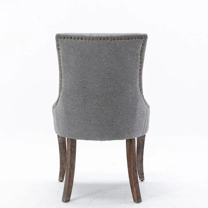 Ultra Side Dining Chair with Thickened Fabric and Bronze Nail Head, Set of 2