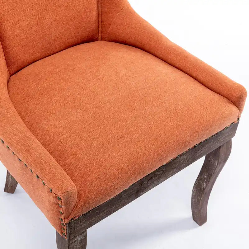 Ultra Side Dining Chair with Thickened Fabric and Bronze Nail Head, Set of 2