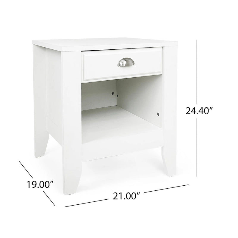 Foisy Faux Wood Nightstand with Drawer (Set of 2) by Christopher Knight Home