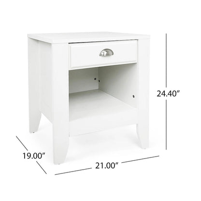 Foisy Faux Wood Nightstand with Drawer (Set of 2) by Christopher Knight Home