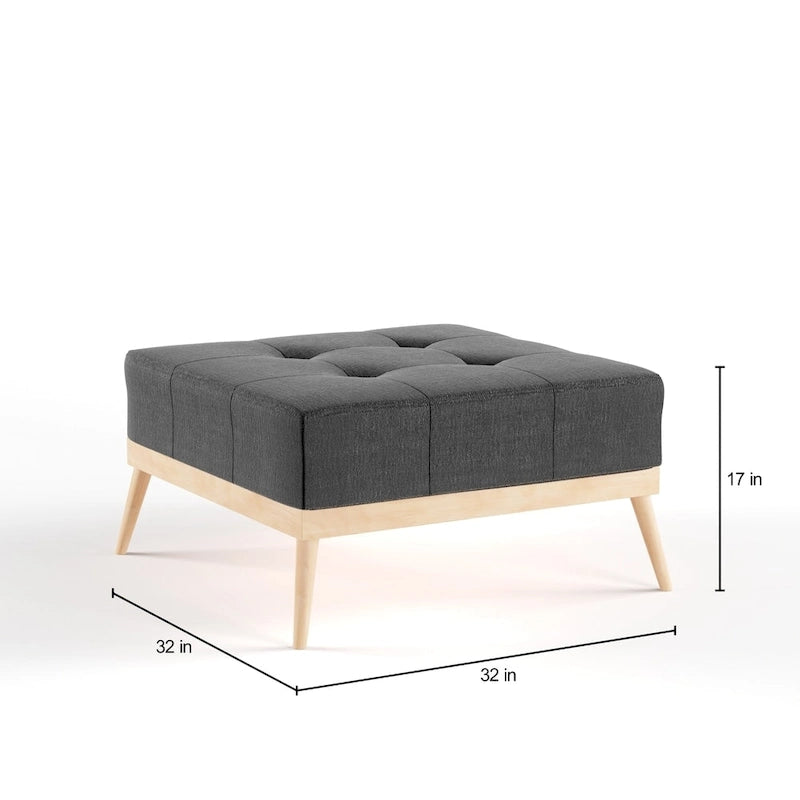 Christopher Knight Home Carson Lund Mid-century Tufted Fabric Square Ottoman Table