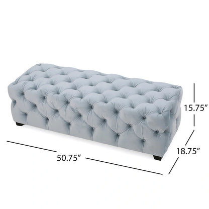 Piper Glam Tufted Velvet Ottoman Bench by Christopher Knight Home