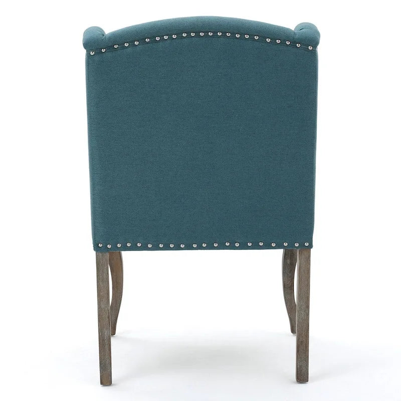 Niclas Wing Back Studded Fabric Accent Chairs (Set of 2) by Christopher Knight Home