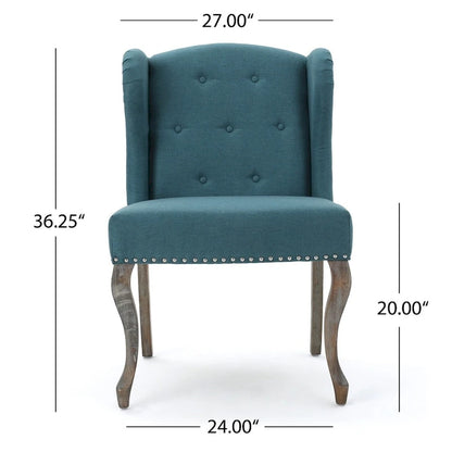 Niclas Wing Back Studded Fabric Accent Chairs (Set of 2) by Christopher Knight Home