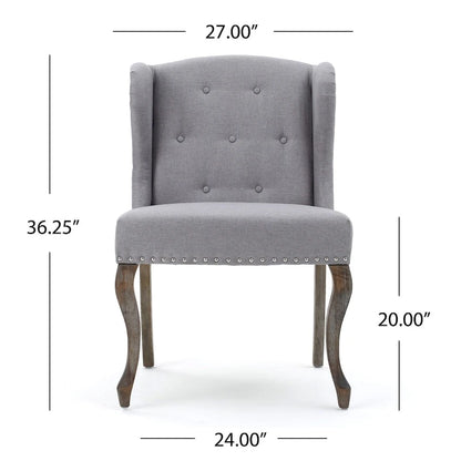 Niclas Wing Back Studded Fabric Accent Chairs (Set of 2) by Christopher Knight Home