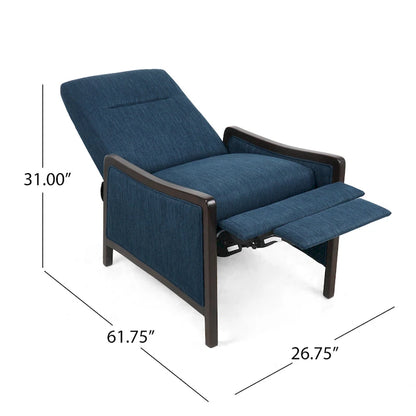 Veatch Contemporary Upholstered Pushback Recliner by Christopher Knight Home