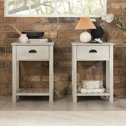 Middlebrook One-Drawer Farmhouse Nightstand, Set of 2