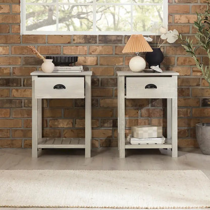 Middlebrook One-Drawer Farmhouse Nightstand, Set of 2