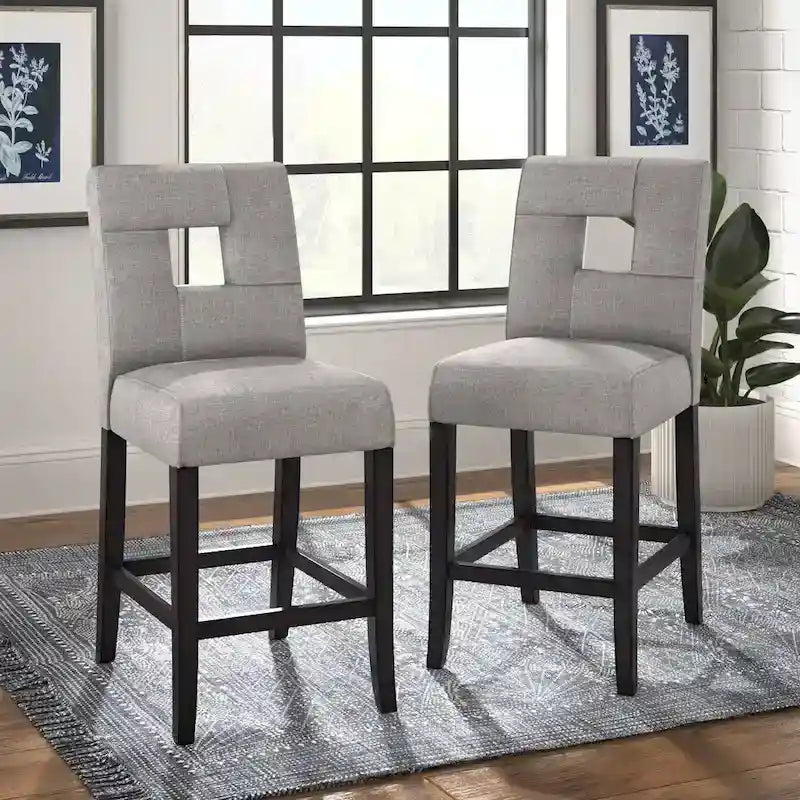 Brda Keyhole Counter Height High Back Stools (Set of 2) - Stool