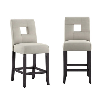 Brda Keyhole Counter Height High Back Stools (Set of 2) - Stool