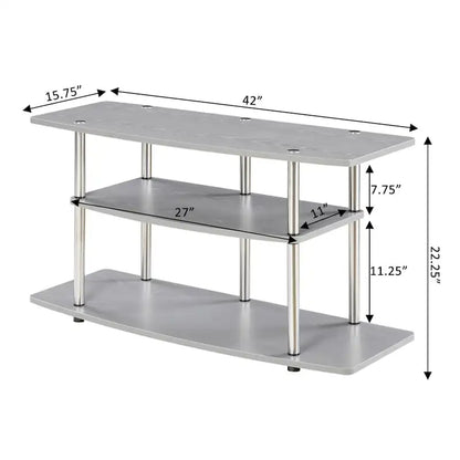 Convenience Concepts Designs2Go No Tools 3 Tier Wide TV Stand