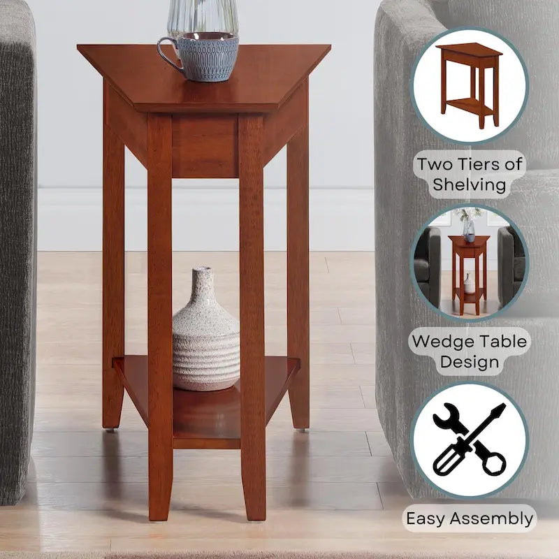 Convenience Concepts American Heritage Wedge End Table with Shelf