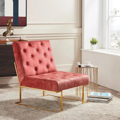Corvus Savannah Tufted Velvet Upholstered Lounge Accent Chair