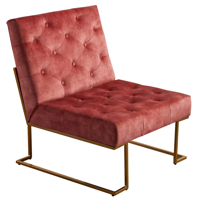 Corvus Savannah Tufted Velvet Upholstered Lounge Accent Chair