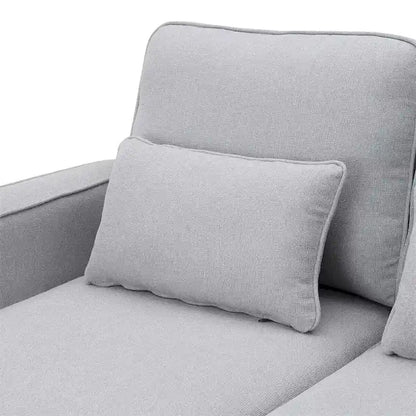 Merax 104 4-Seater Modern Linen Fabric Sofa with Armrest Pockets and 4 Pillows,Minimalist Style Couch