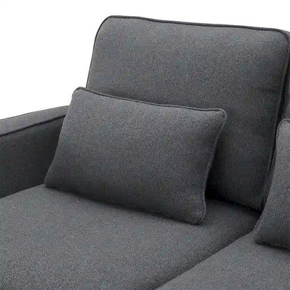 Merax 104 4-Seater Modern Linen Fabric Sofa with Armrest Pockets and 4 Pillows,Minimalist Style Couch