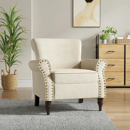 Living Room Armchair with Nailhead Trim - 29.9W x 29.9H x 32.9D
