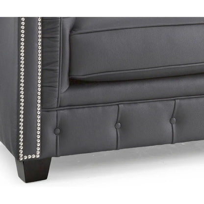 Hancock Tufted Top Grain Italian Leather Chesterfield Sofa - 31 H x 86 W x 40 D
