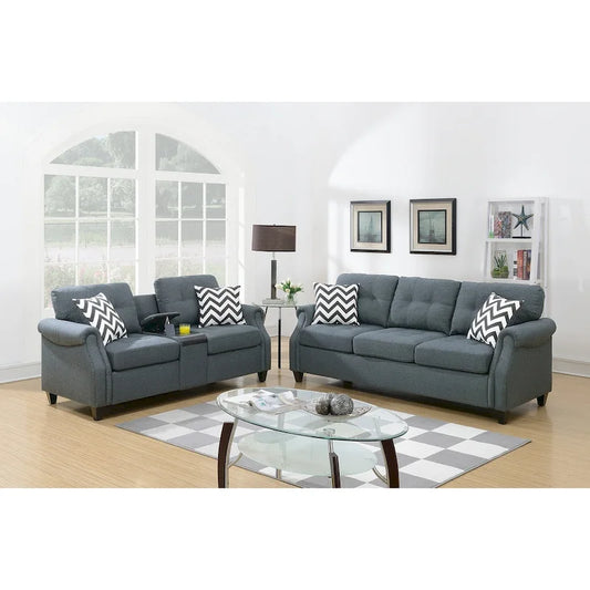 2 Piece Sofa Set With Accent Pillows