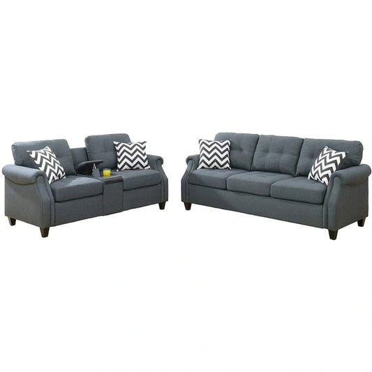 2 Piece Sofa Set With Accent Pillows