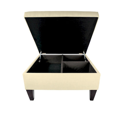 MJL Furniture Manhattan Allure Upholstered Organizational Cocktail Ottoman Table