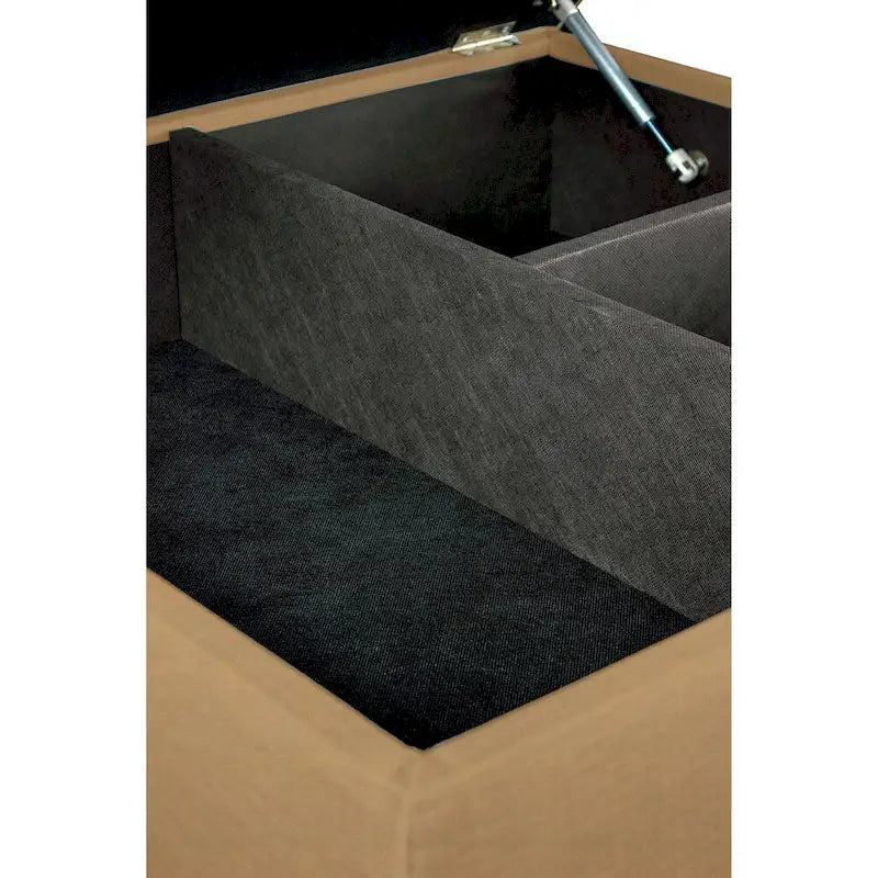 MJL Furniture Manhattan Allure Upholstered Organizational Cocktail Ottoman Table