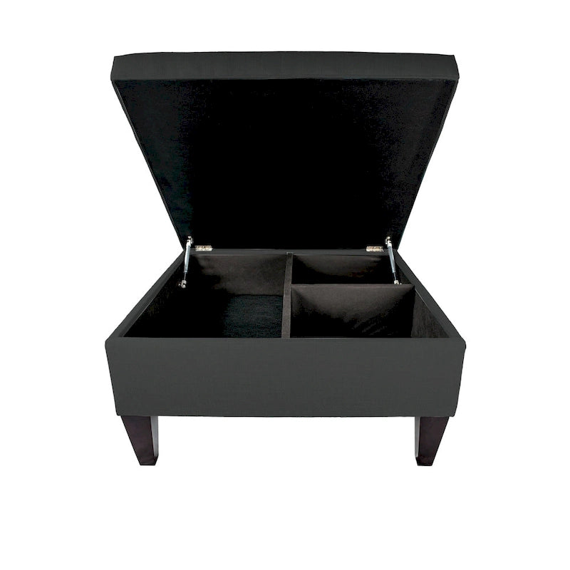 MJL Furniture Manhattan Allure Upholstered Organizational Cocktail Ottoman Table