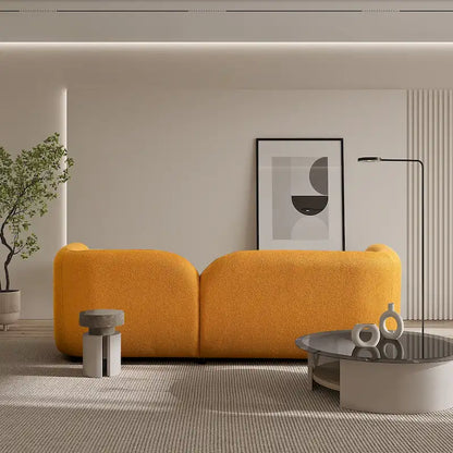 Milet Luxury Modern Boucle Fabric Curved Arm Sofa