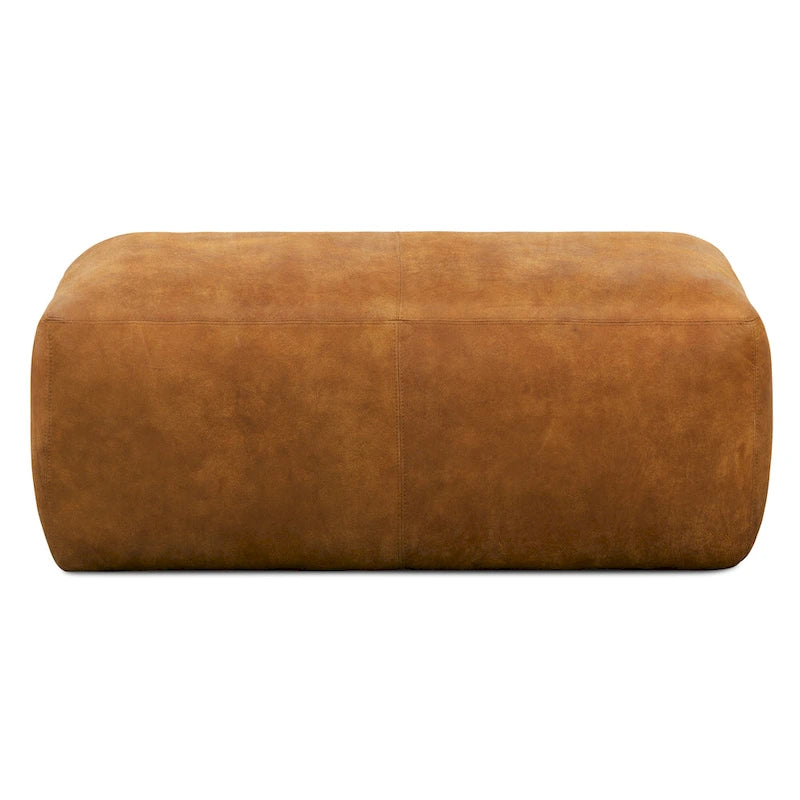 Poly & Bark Denver Leather Ottoman - Full Grain Genuine Italian Leather