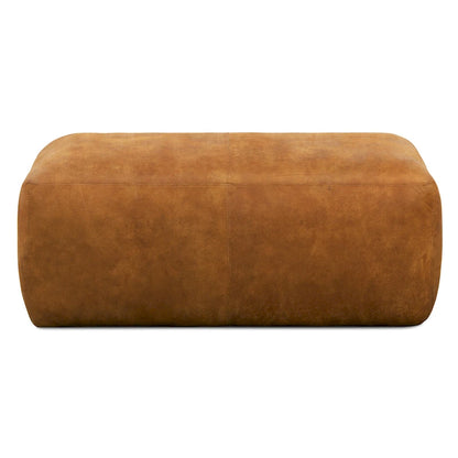 Poly & Bark Denver Leather Ottoman - Full Grain Genuine Italian Leather