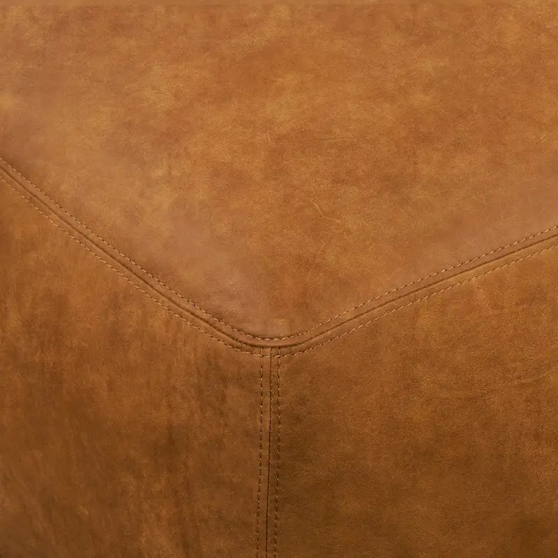 Poly & Bark Denver Leather Ottoman - Full Grain Genuine Italian Leather