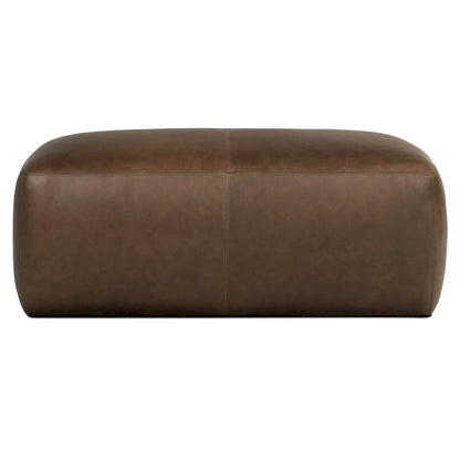 Poly & Bark Denver Leather Ottoman - Full Grain Genuine Italian Leather