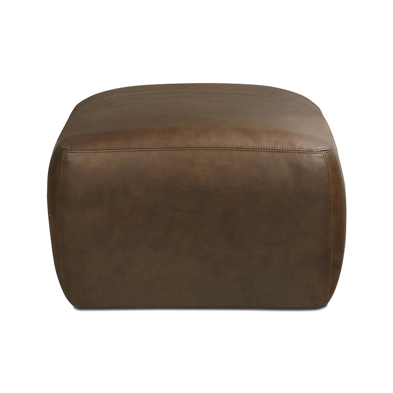 Poly & Bark Denver Leather Ottoman - Full Grain Genuine Italian Leather