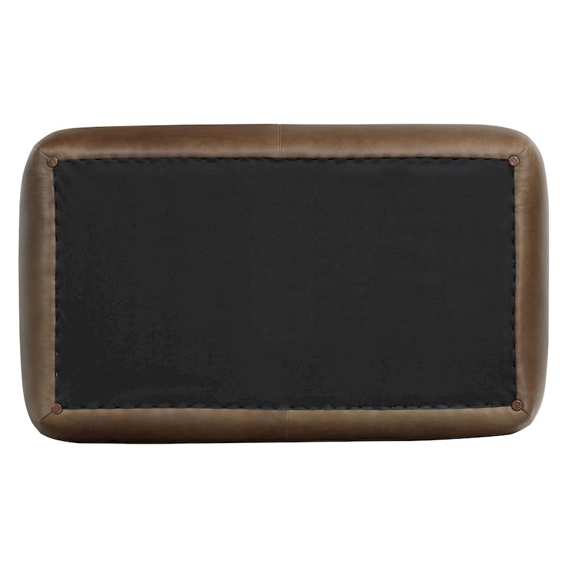 Poly & Bark Denver Leather Ottoman - Full Grain Genuine Italian Leather