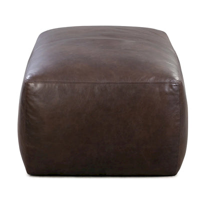 Poly & Bark Denver Leather Ottoman - Full Grain Genuine Italian Leather
