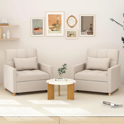 AECOJOY 3 in 1 Sleeper Sofa Chair w/ Pillow &Convertible Backrest