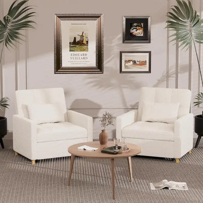 AECOJOY 3 in 1 Sleeper Sofa Chair w/ Pillow &Convertible Backrest