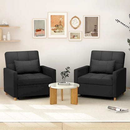 AECOJOY 3 in 1 Sleeper Sofa Chair w/ Pillow &Convertible Backrest